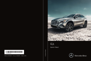 2016 Mercedes Benz GLA Operator Manual